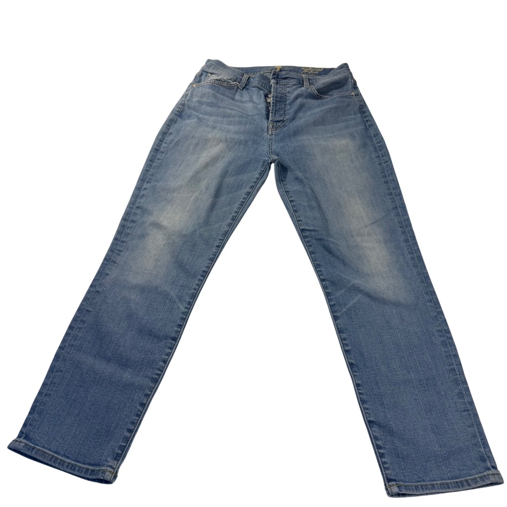 7‎ For All Mankind Josefina Slim Boyfriend Jeans Light Wash Button Fly Size 27
